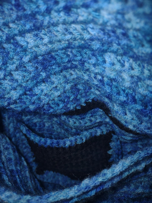 Blue Crochet Flap Purse